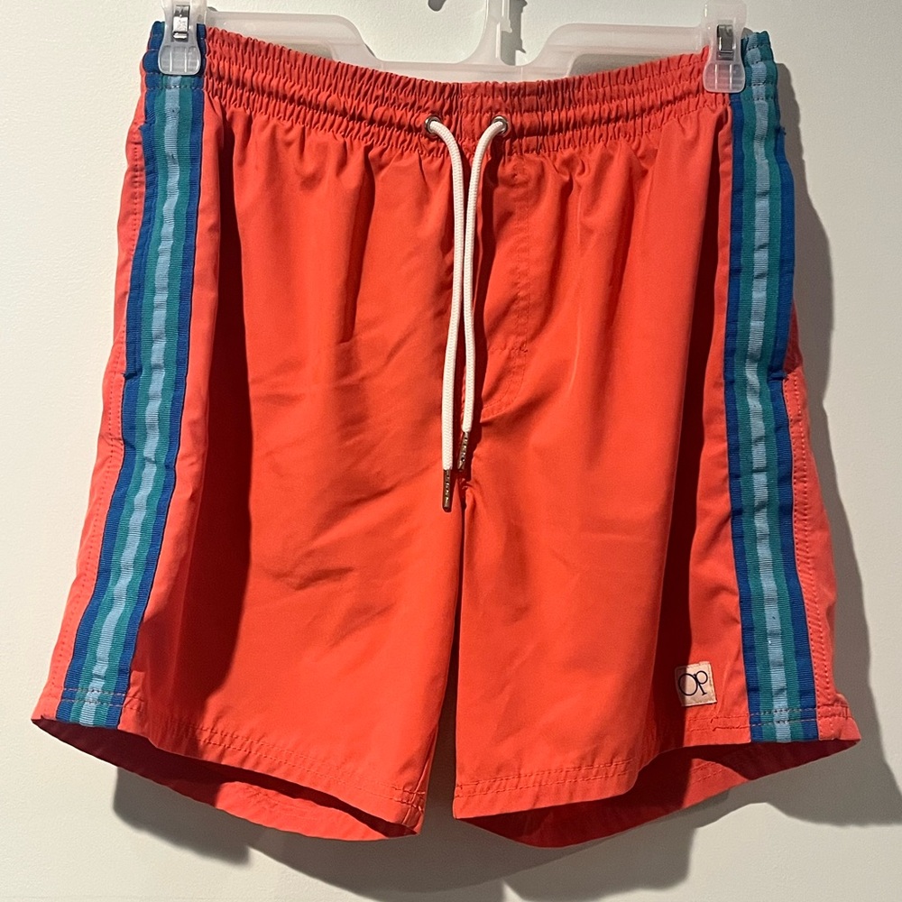 Ocean Pacific Men’s Coral Drawstring Blue Board Shorts, Size Medium
